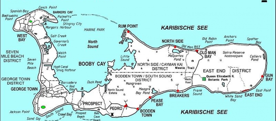 map of grand cayman broken down into districts